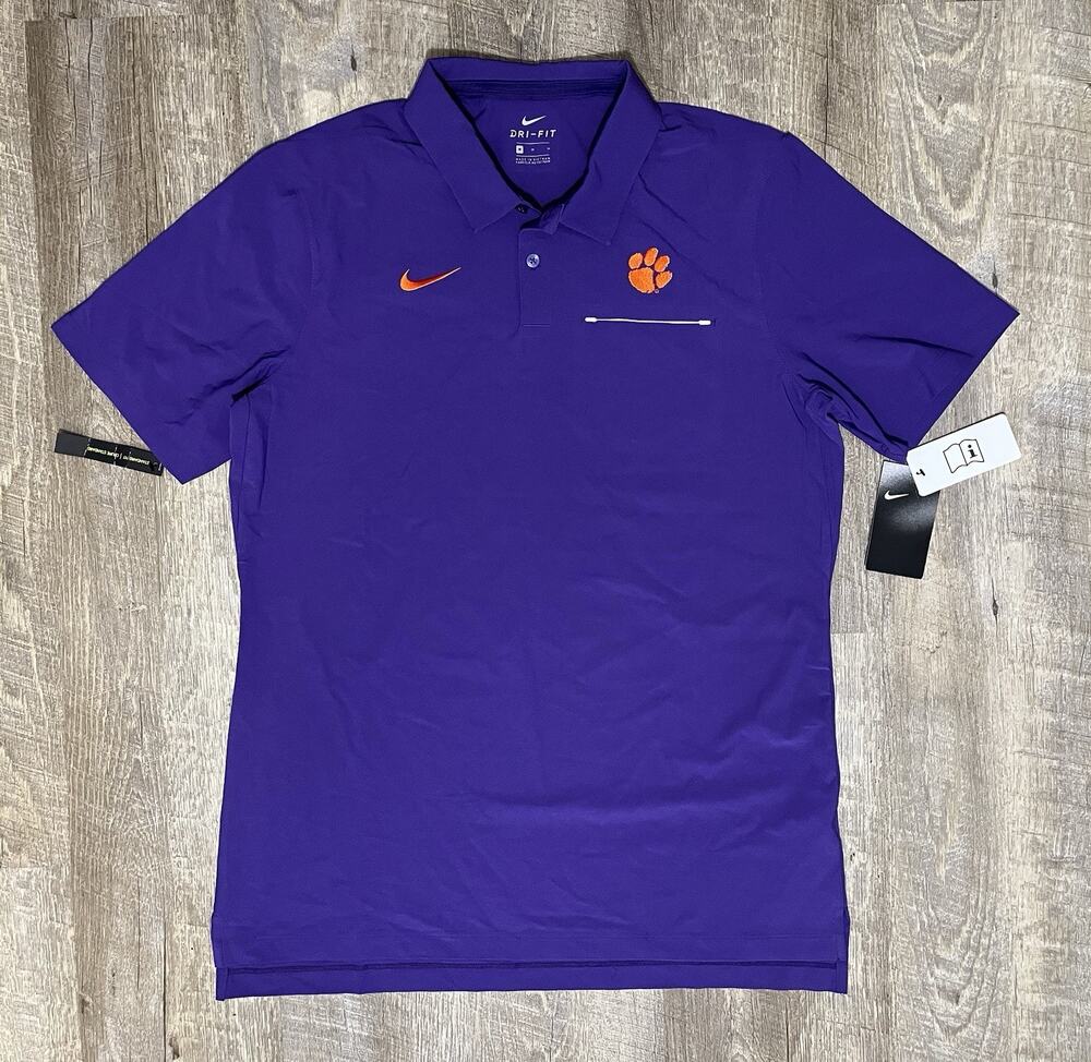 Nike Clemson Tiger Polo Shirt Mens M Coach Sideline Team Player Issue See Photos
